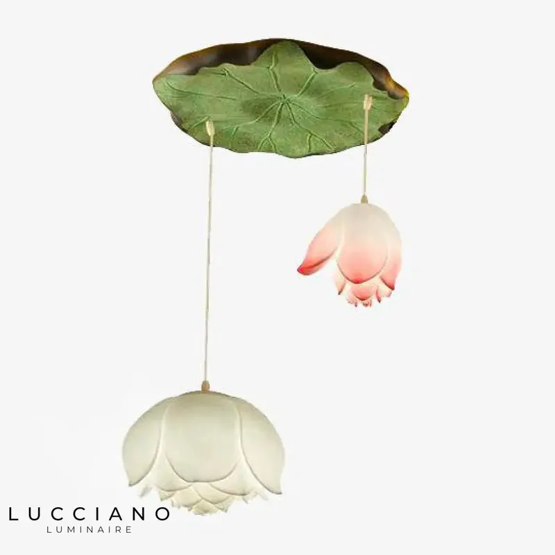 Chinese LED hanging light with lotus flowers