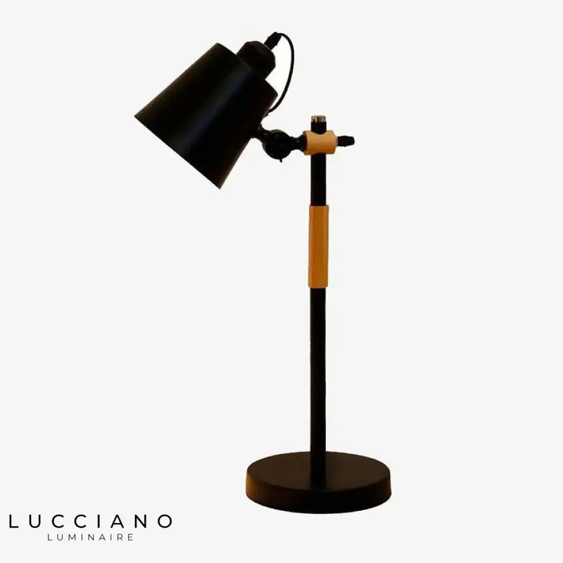 Adjustable wooden LED table lamp