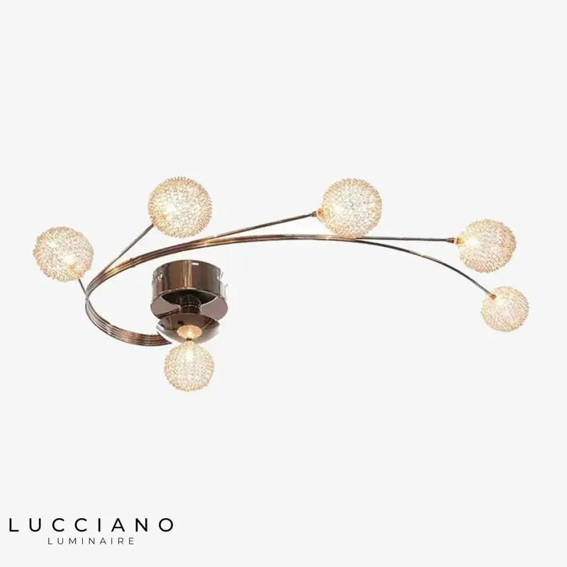 Chrome LED sphere ceiling light