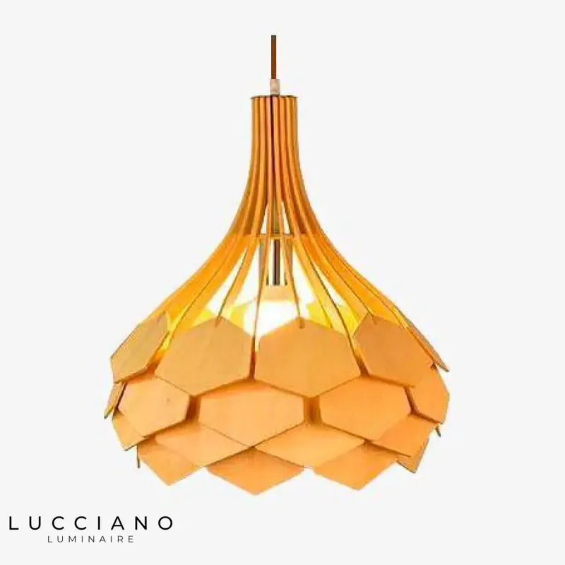 Wooden suspension with colorful petals