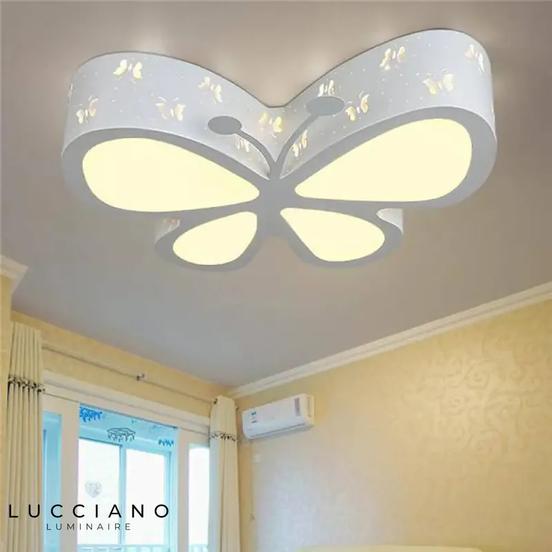 Butterfly White Children's Ceiling Light