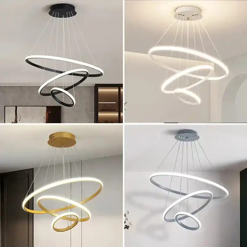Modern Round Three-Circle Chandelier with Elegant Design