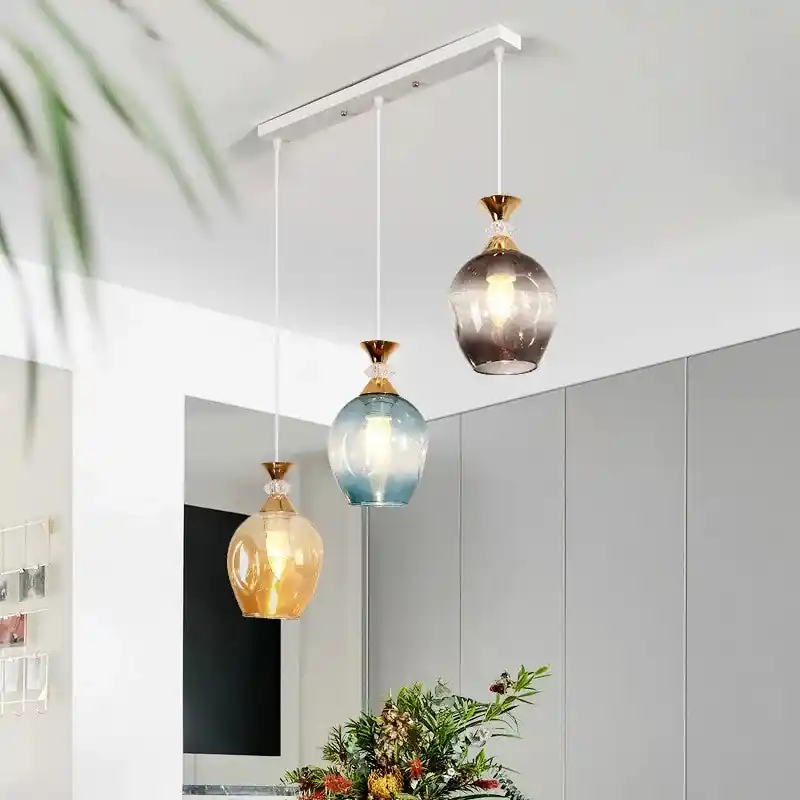 Stained Glass Pendant Light for Nordic Restaurant Decor