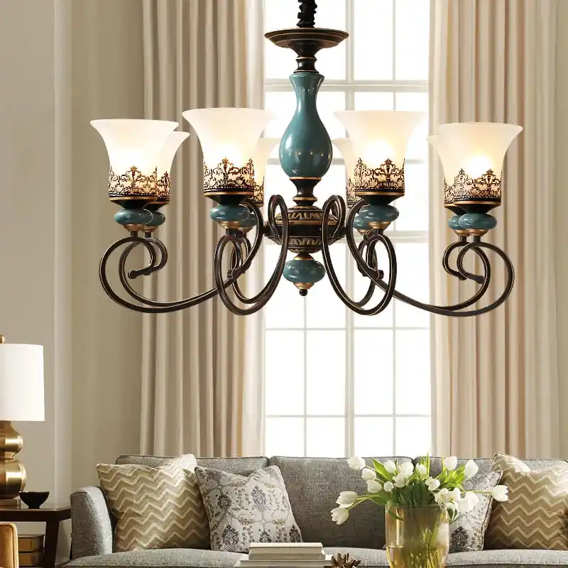 modern luxury retro style ceramic LED chandelier