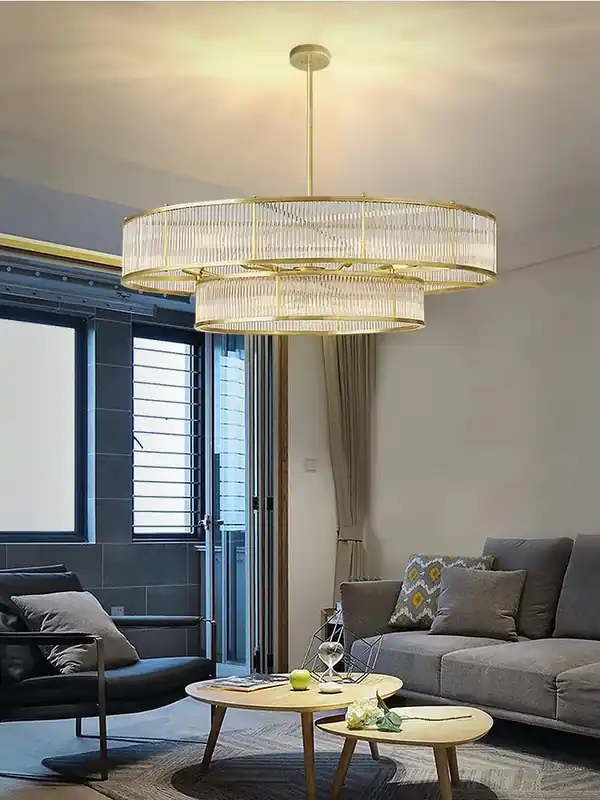 Retro circular crystal chandelier for interior decoration