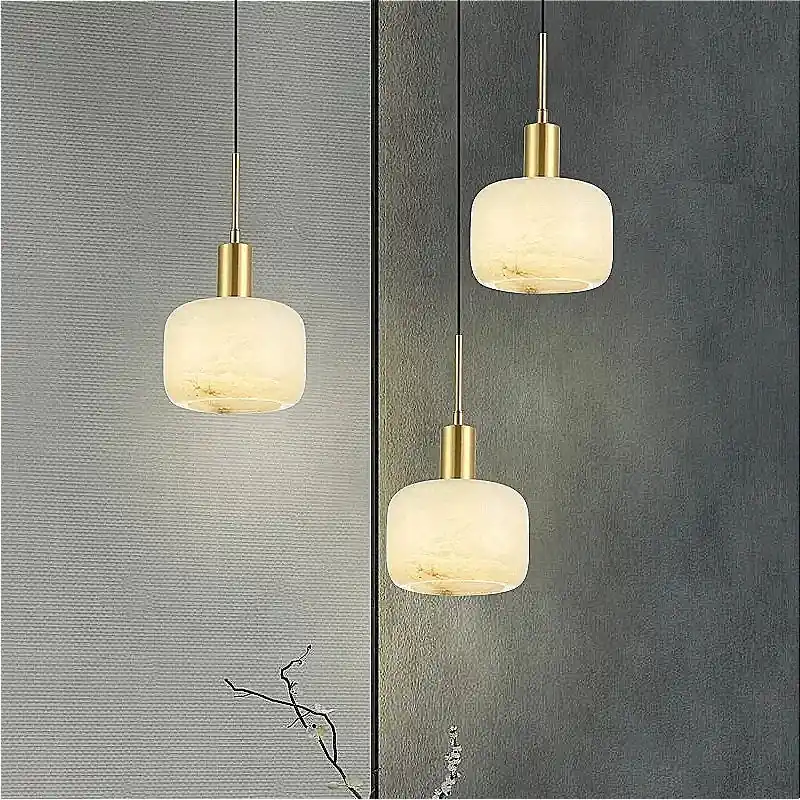 modern marble and copper chandelier elegant Nordic design