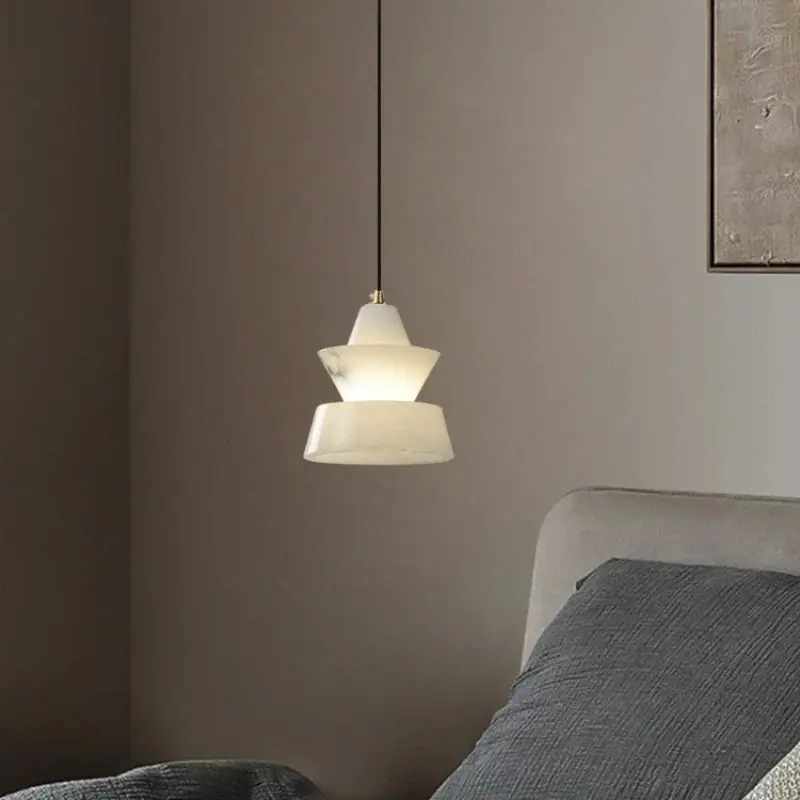 Natural marble chandelier retro Nordic decoration pendant light