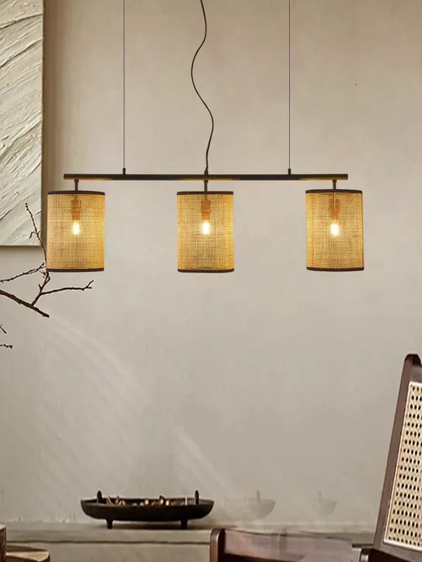 Creative Rattan Retro Chandelier for Indoor Lighting