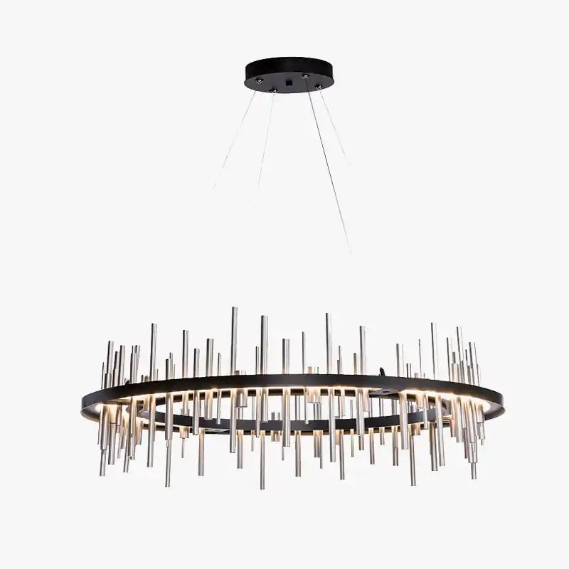 Modern design minimalist black stainless steel chandelier