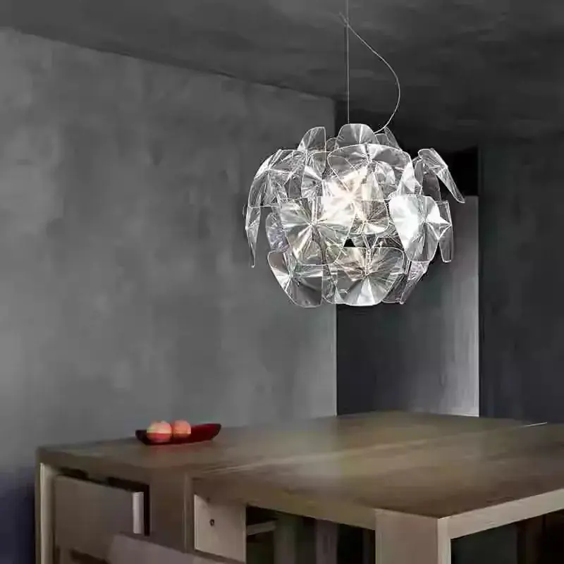 Clear acrylic designer chandelier for stylish interiors
