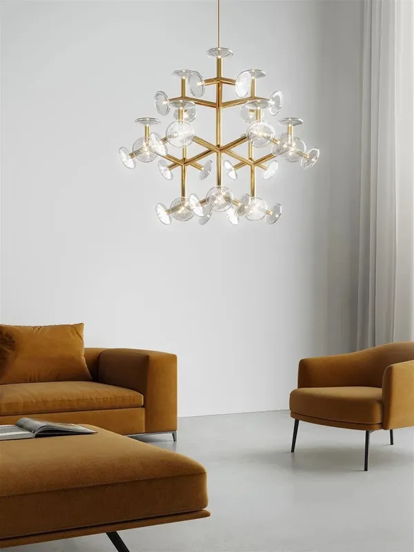 American Style Glass Postmodern Chandelier for Home Decor