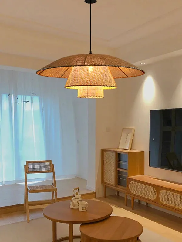 Custom Japanese chandelier for restaurant bar and zen interior design