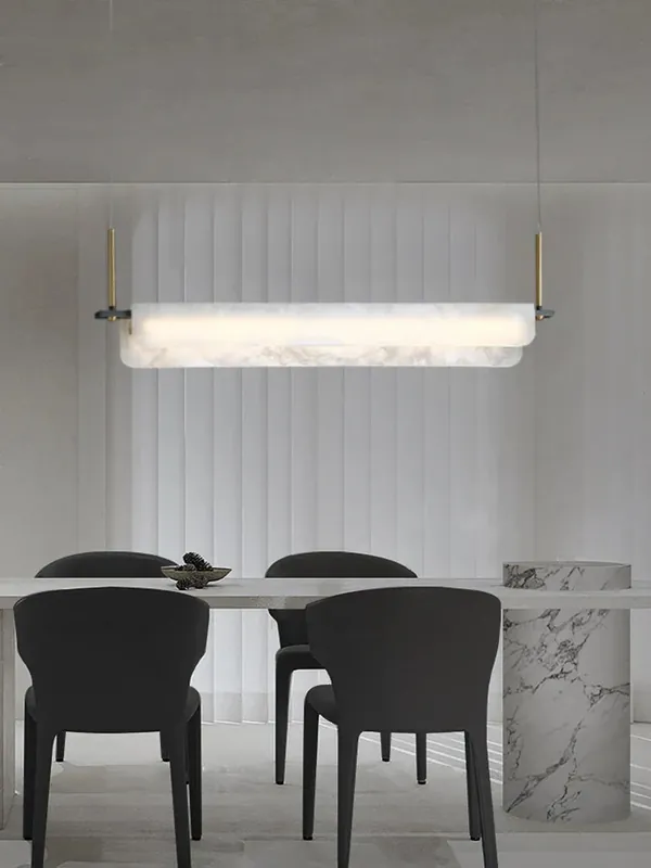 Spanish natural marble and copper chandelier for modern decor