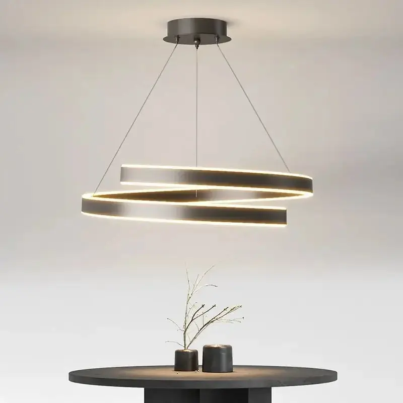 Modern LED spiral chandelier for interior decoration