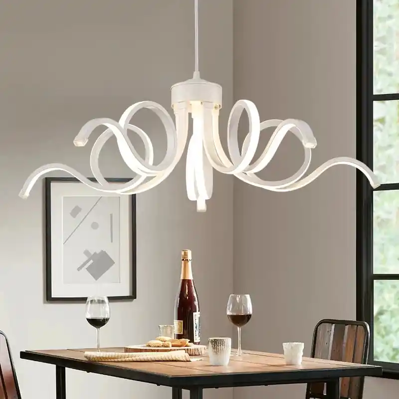 Modern remote-controlled suspended aluminum acrylic smart lighting