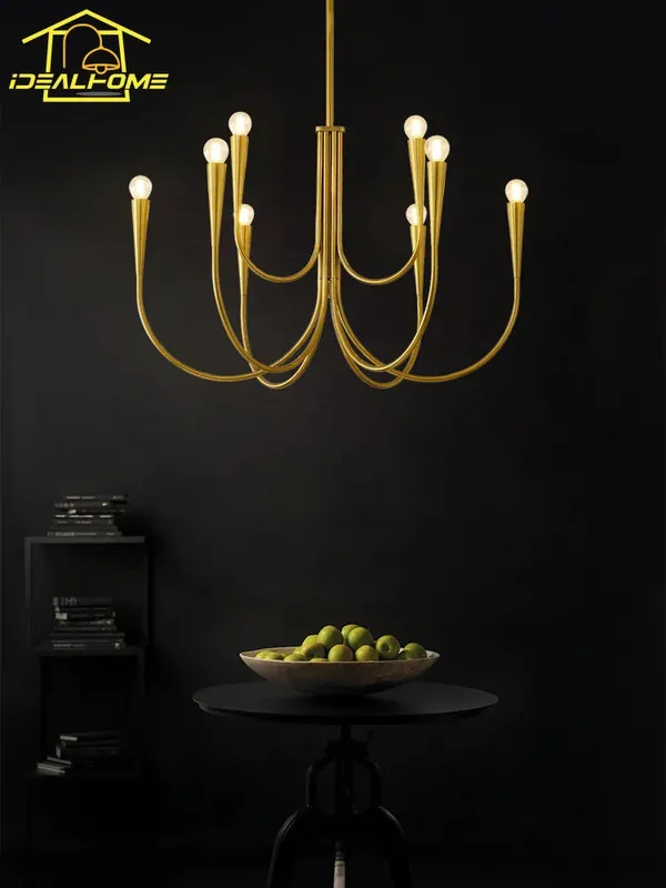 French vintage gilded black design chandelier for indoor lighting