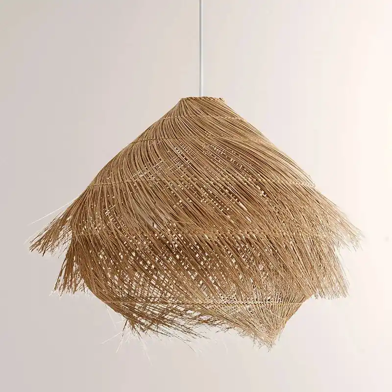 Woven rattan chandelier, wabi-sabi style, for interiors