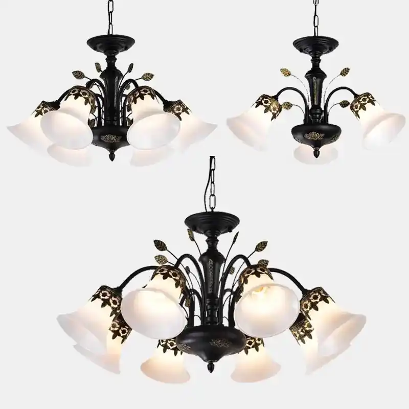 Vintage glass retro LED chandelier for interiors