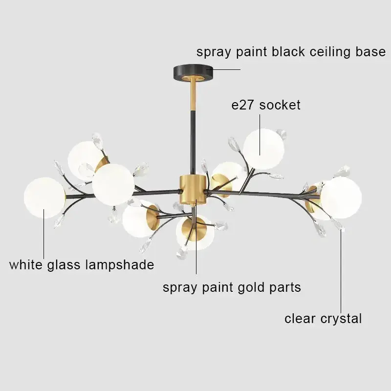 Nordic LED Crystal Chandelier for Modern Home Decoration