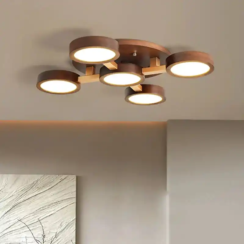 Modern LED wooden chandelier for elegant interior decoration