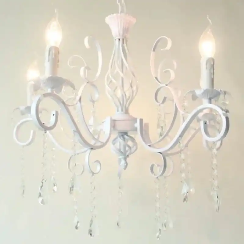 Vintage crystal and wrought iron chandelier for elegant lighting