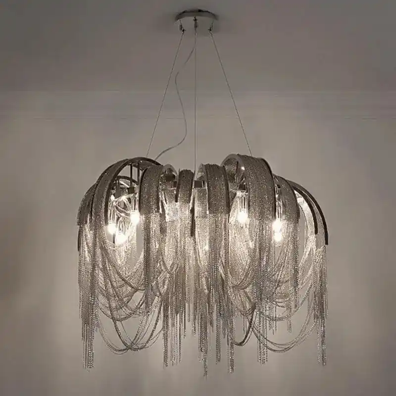 contemporary design modern aluminum chandelier with crystal drops