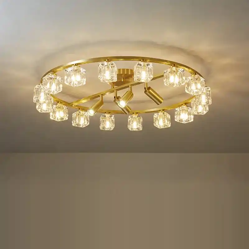 copper and crystal chandelier for modern decor 2024