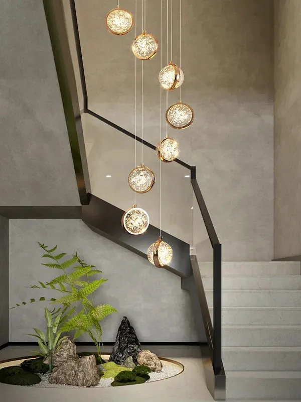 Nordic design rotating crystal chandelier for interior lighting