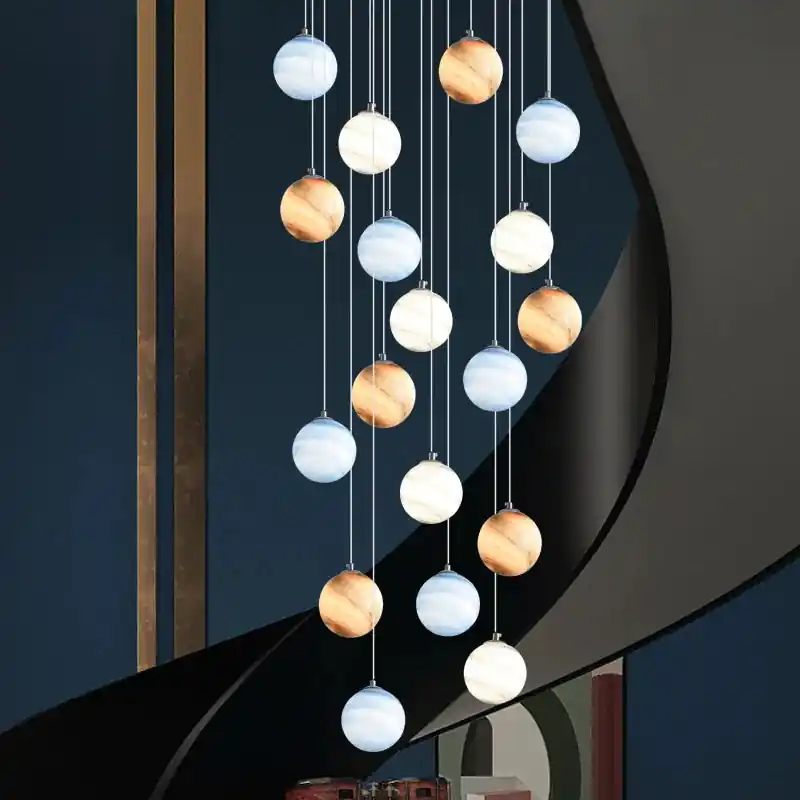 Colorful globe chandelier for modern and elegant lighting