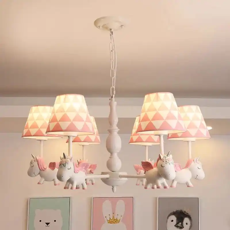 Rotating LED Northern European style romantic and warm children's chandelier