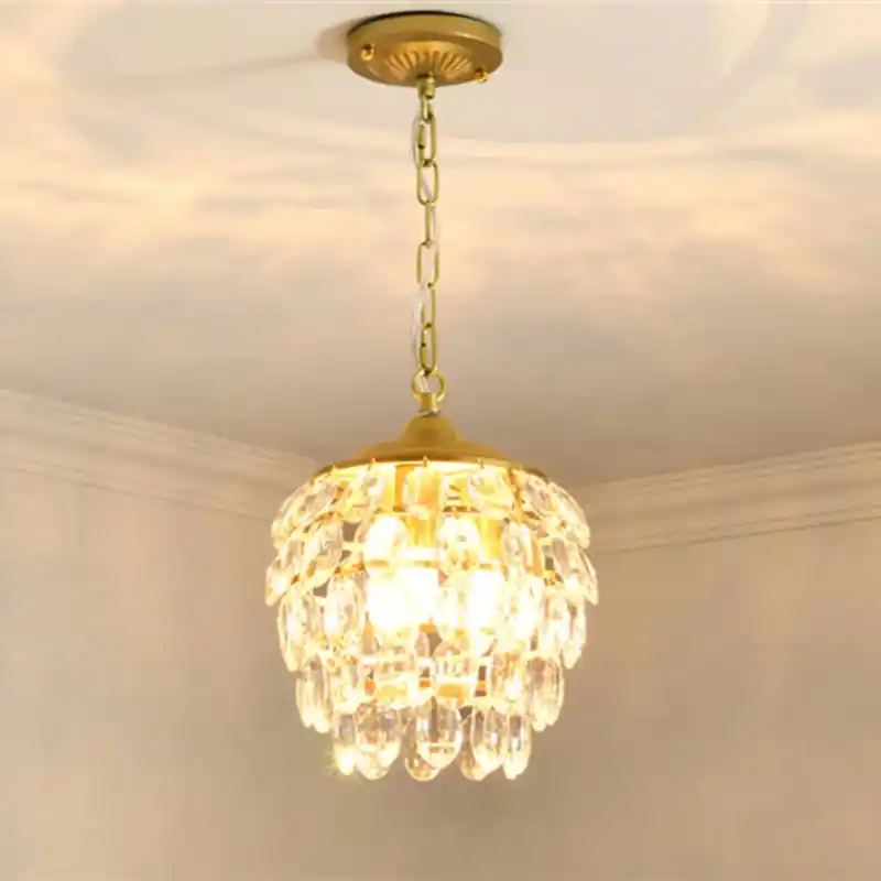 Modern gold crystal chandelier for bright interiors