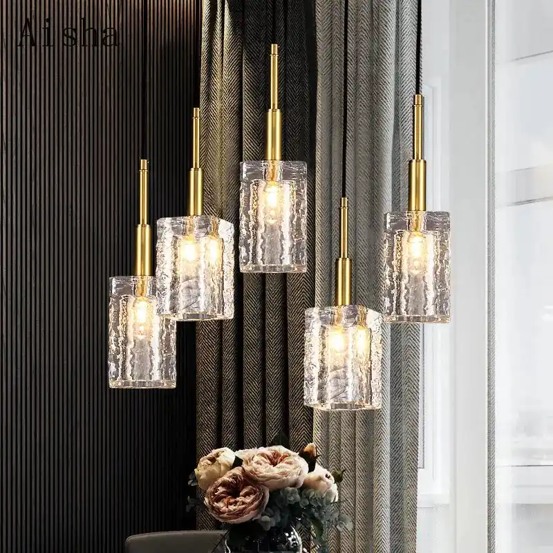 Gold crystal chandelier, designer piece for elegant and modern interiors