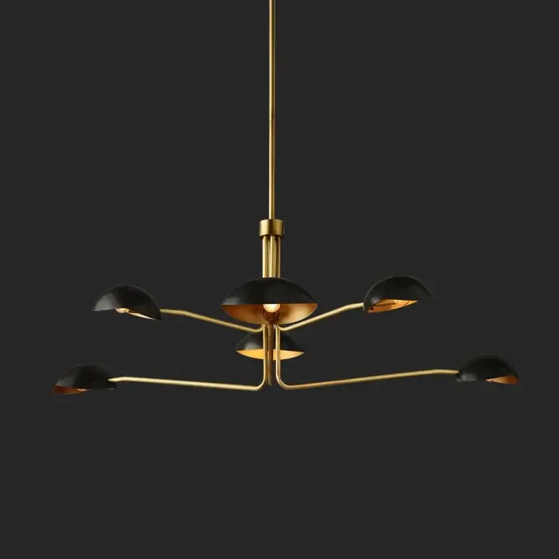 creative long-arm retro copper chandelier