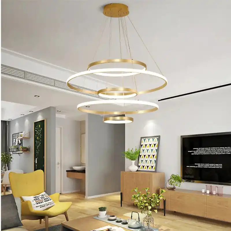 Nordic modern chandelier with remote control and sleek design