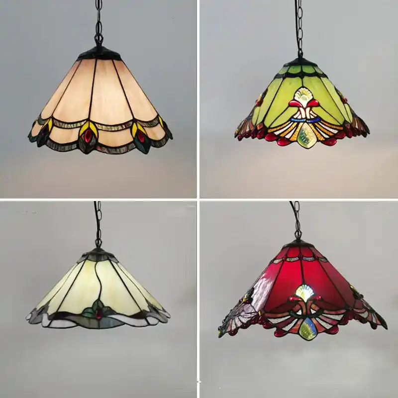 Tiffany stained glass chandelier in Mediterranean style for elegant interiors