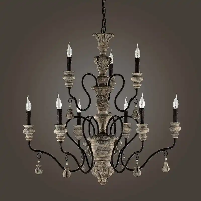Vintage wrought iron industrial style chandelier for modern decoration