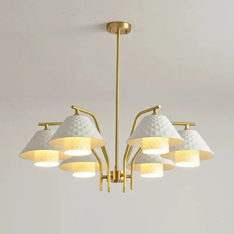 Contemporary gold ceramic chandelier for interior decoration