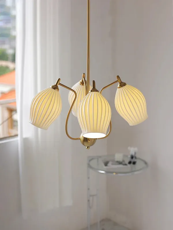 vintage Japanese ceramic minimalist design chandelier for interiors