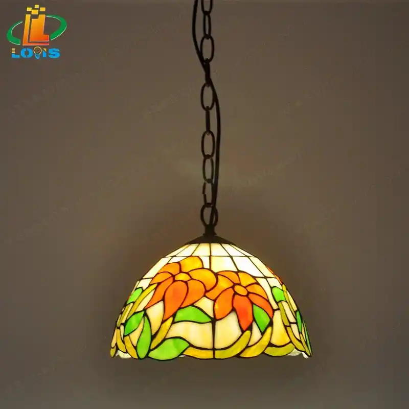 Tiffany style American begonia chandelier for home decoration