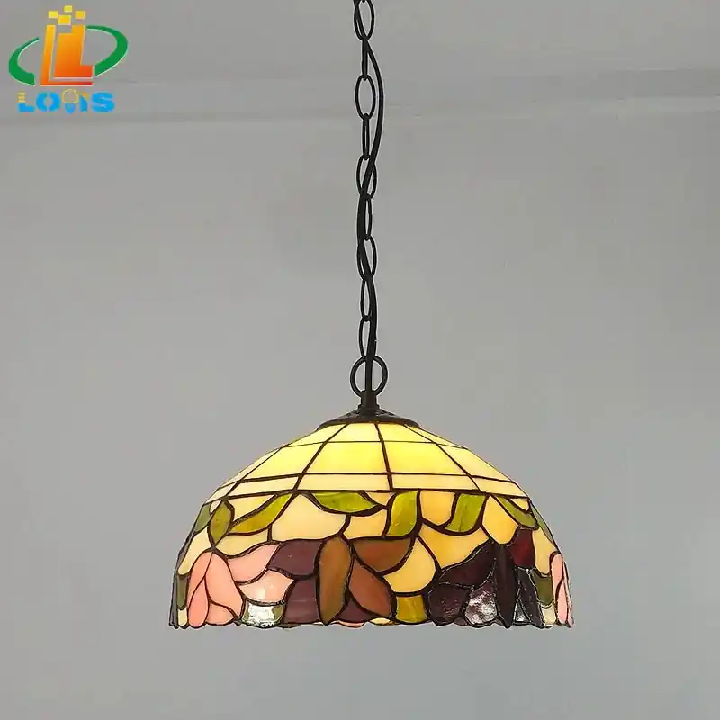 American style begonia flower Tiffany lamp chandelier decorative lighting