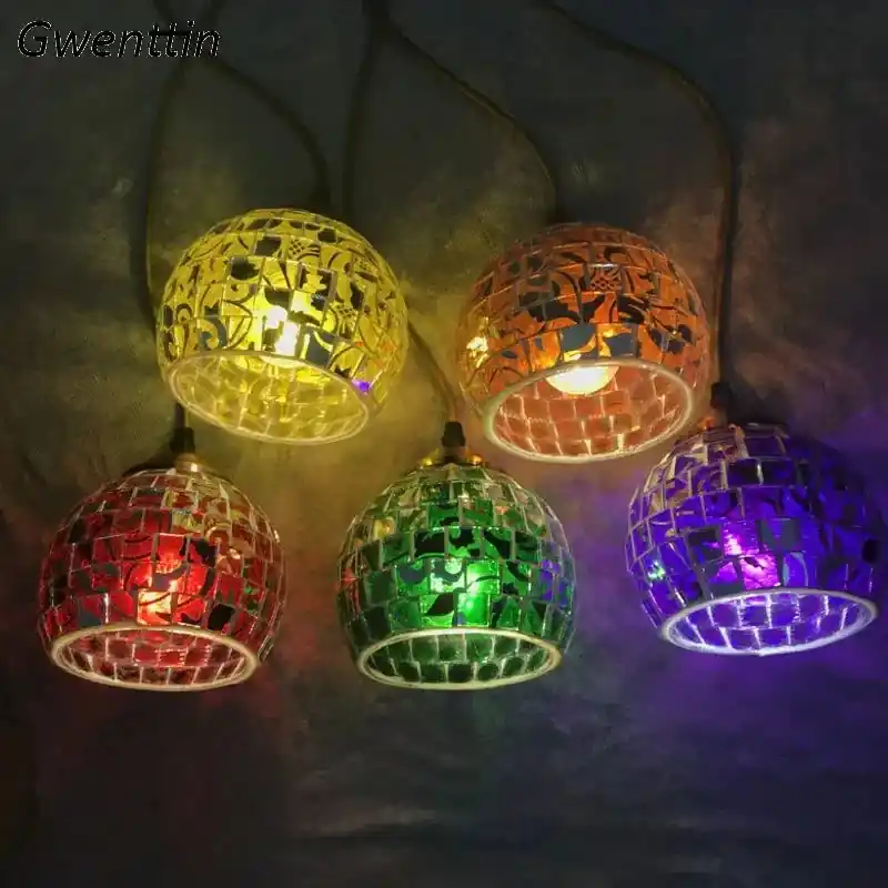 Vintage stained glass chandelier for elegant interior decoration