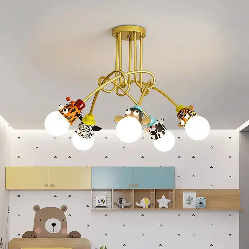 chandelier animals cartoon monkey zebra tiger giraffe children