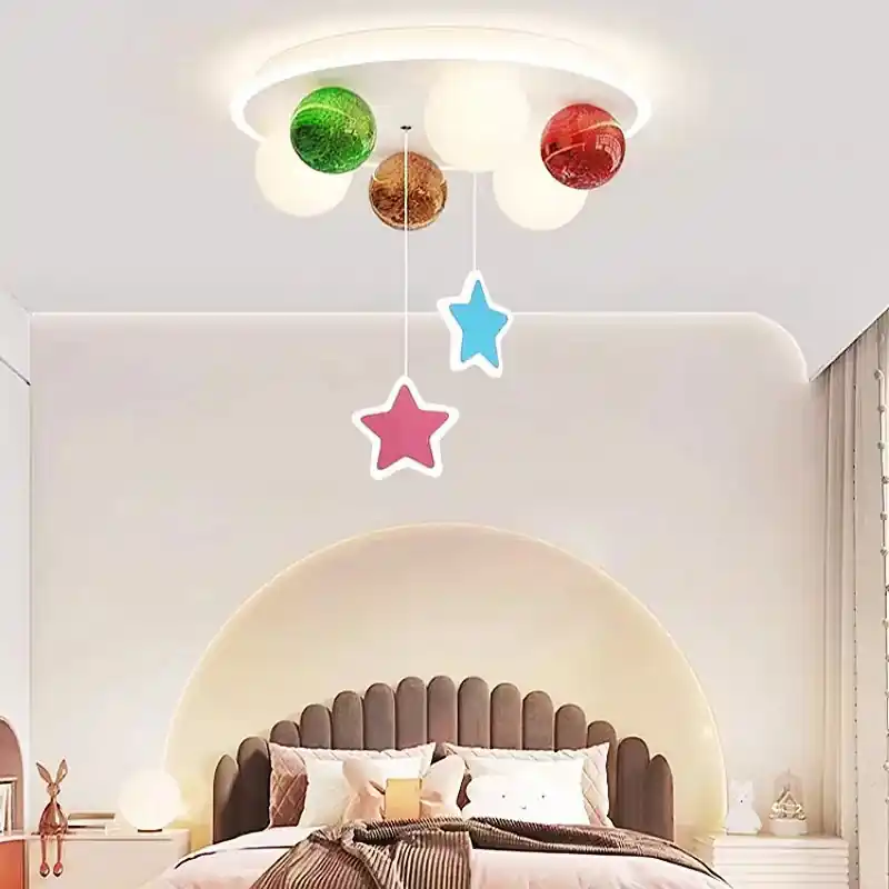 star-shaped bubble ball glass chandelier