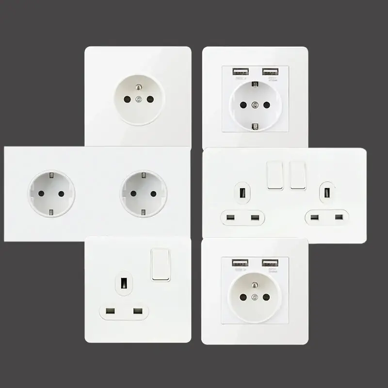 White designer wall socket for bedroom