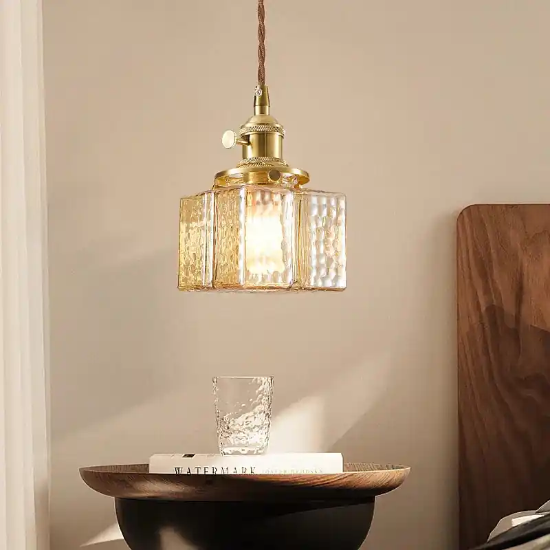 Vintage Japanese Glass LED Pendant Light for Chandeliers