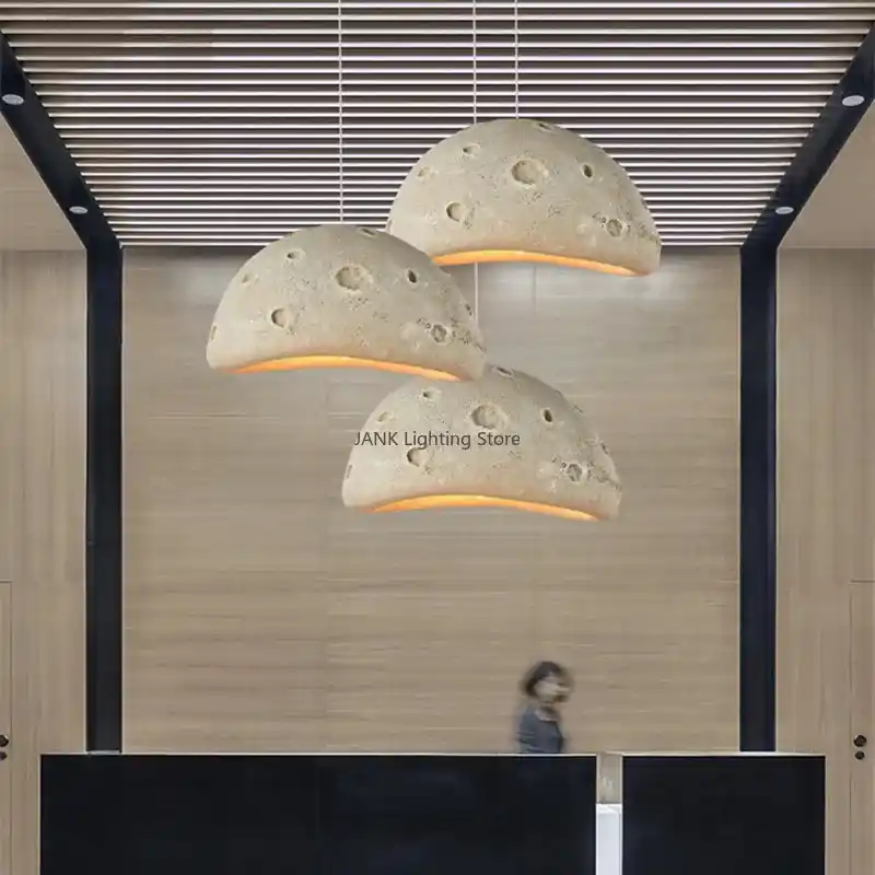 Wabi-sabi minimalist LED chandelier for loft and café decoration