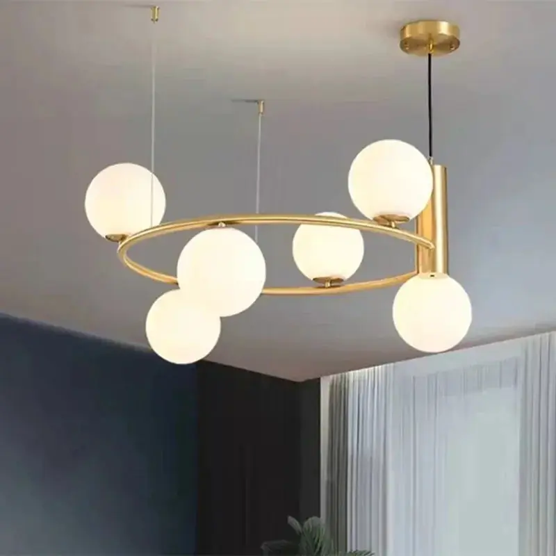 Nordic glass LED chandelier for home decor