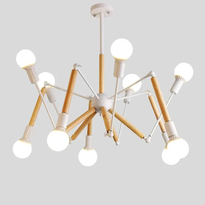 Solid wood chandelier, modern style, creative post-modern spider lamp