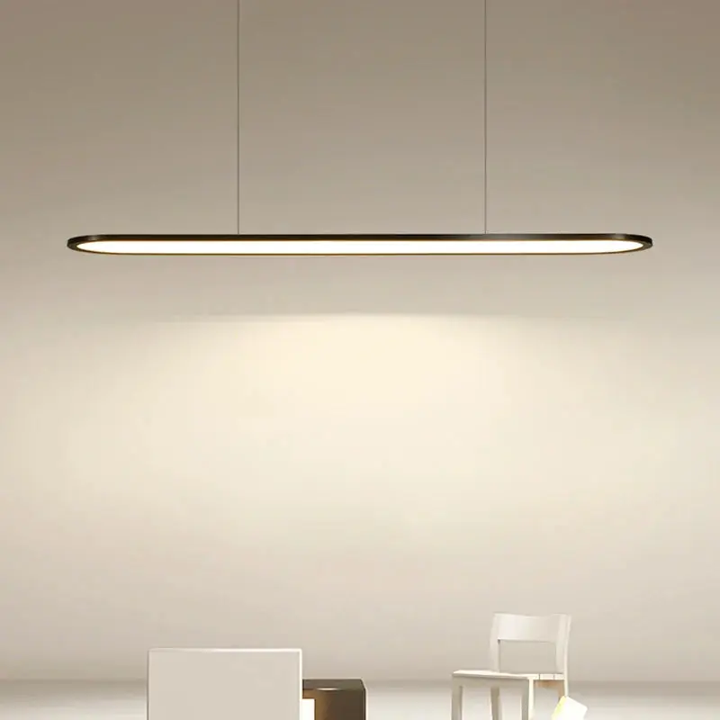 Nordic simple modern LED rectangular chandelier for bar
