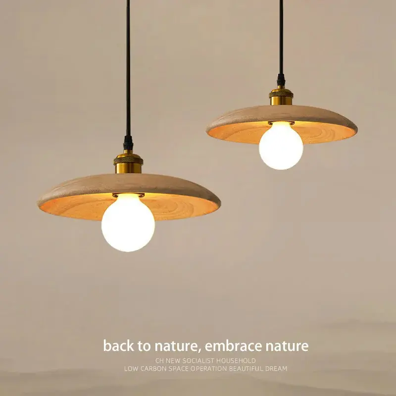 Minimalist solid wood modern pendant light